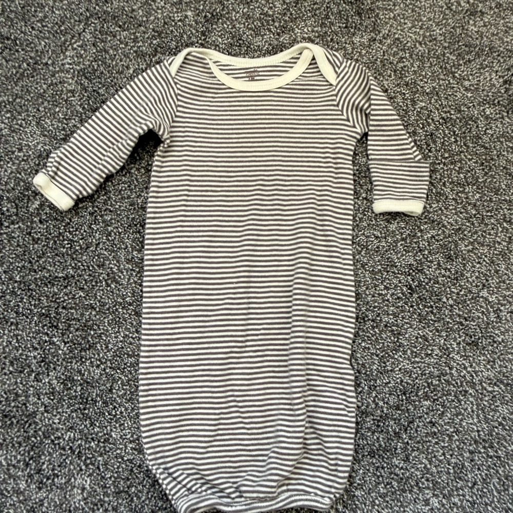 Striped Gray and White baby Pajama Nightgown